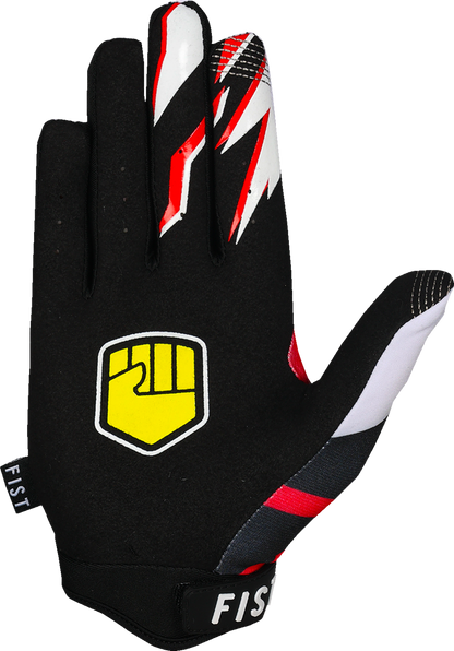 Red FIST HANDWEAR Strapped 90's gloves in large size, featuring a vintage style with strap details and bold color.