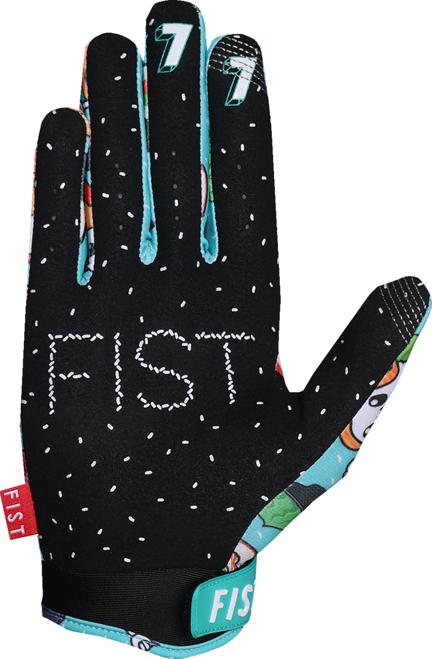 FIST HANDWEAR Strapped Saya Sakakibara Red Label Sushi Power Gloves XS, red martial arts gloves with straps and branding.