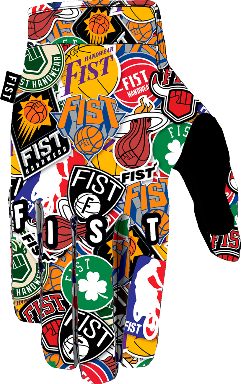 Large FIST HANDWEAR Lil Fists Strapped Hard Court Gloves with black straps and padded palms for basketball play.
