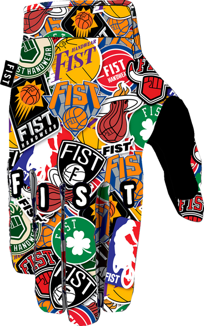 Large FIST HANDWEAR Lil Fists Strapped Hard Court Gloves with black straps and padded palms for basketball play.