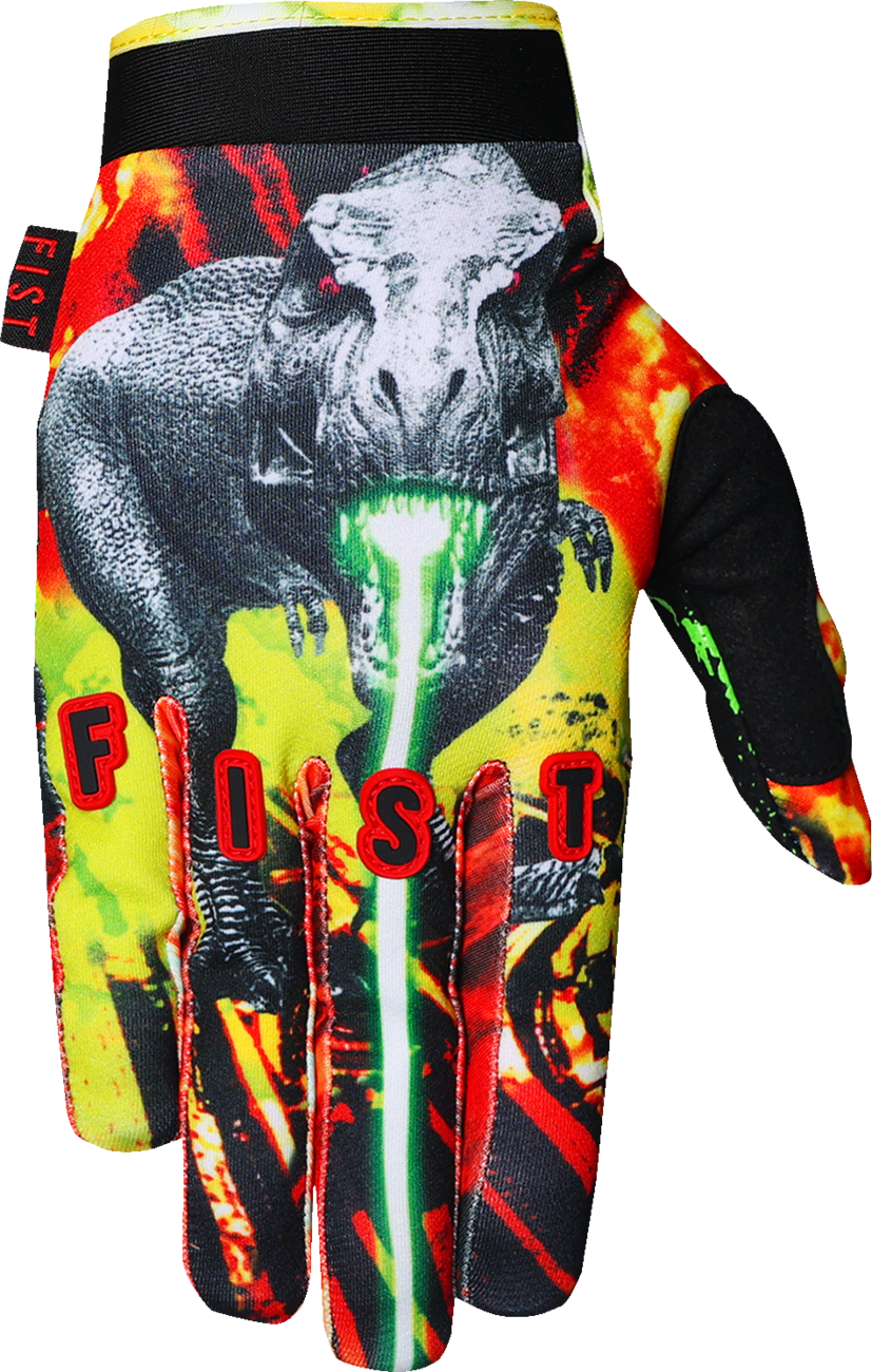 Youth T-Rex gloves by FIST HANDWEAR, strapped design with superior grip and breathability, ideal for kids' active wear.