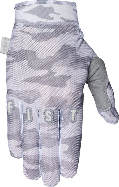 FIST HANDWEAR Breezer snow camo gloves in small size, showing the camouflage design and winter glove features.
