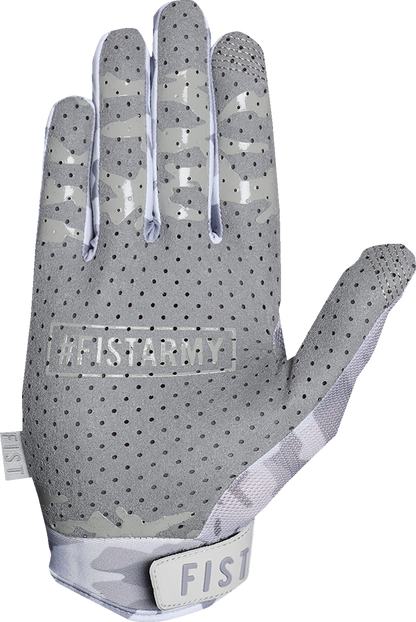 FIST HANDWEAR Breezer Snow Camo Gloves in small size, featuring camouflage pattern and durable winter glove design.