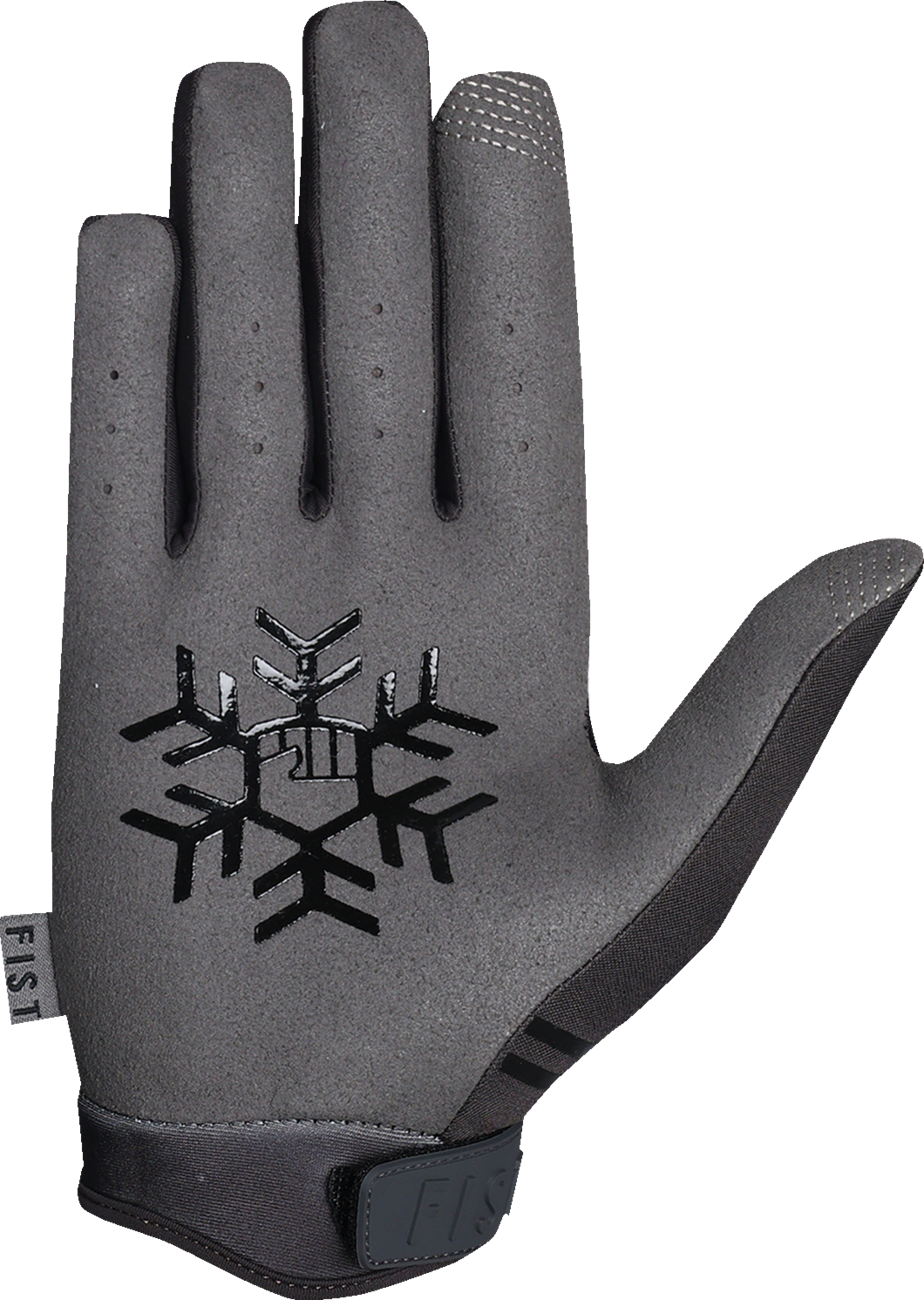 FIST HANDWEAR Phantom Frosty gloves in medium size, showcasing their textured winter knit design and snug fit.