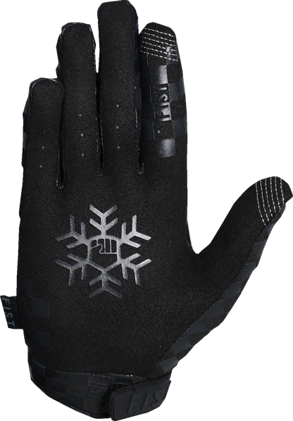 FIST HANDWEAR Chequer Frosty Gloves in black, XS size, showing a close-up of the black and white checkered pattern.