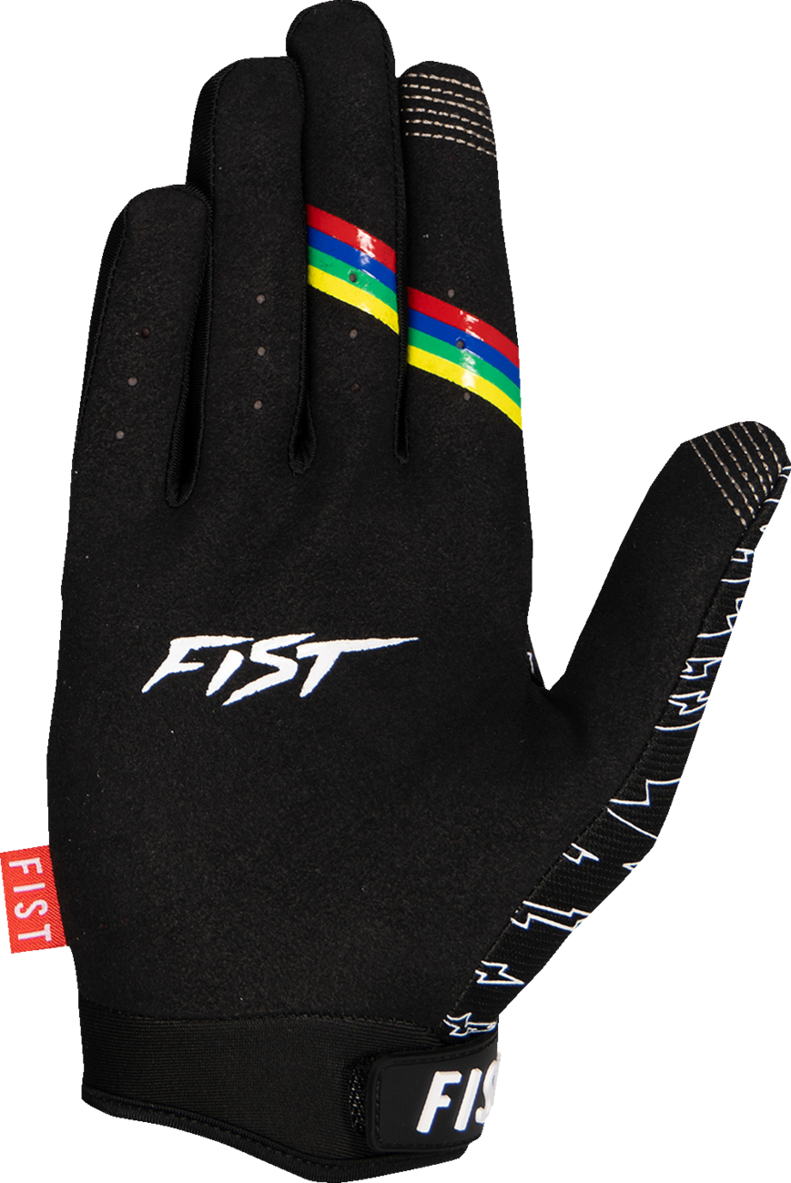 FIST HANDWEAR Youth Strapped Sam Hill Red Label The G.O.A.T. BMX gloves in red, showing the strap closure and branding details.