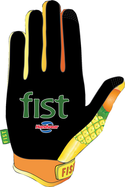 FIST Handwear Strapped Fruit Punch gloves in medium, with padded straps and vibrant fruit punch color for superior grip and comfort.