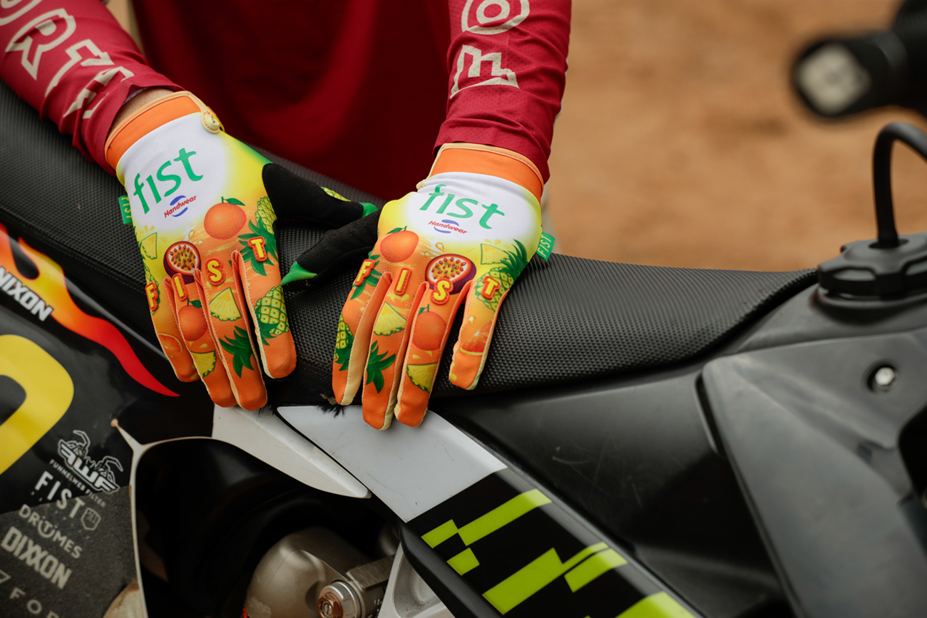 FIST Handwear Fruit Punch gloves in medium size with straps, providing superior grip and comfort during workouts.