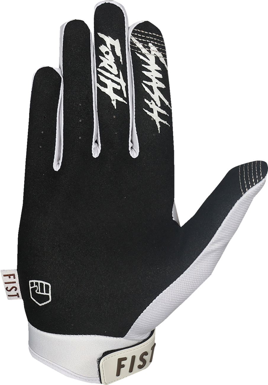 FIST Handwear strapped Earth Stocker gloves in bone color, small size, featuring durable construction and adjustable straps.