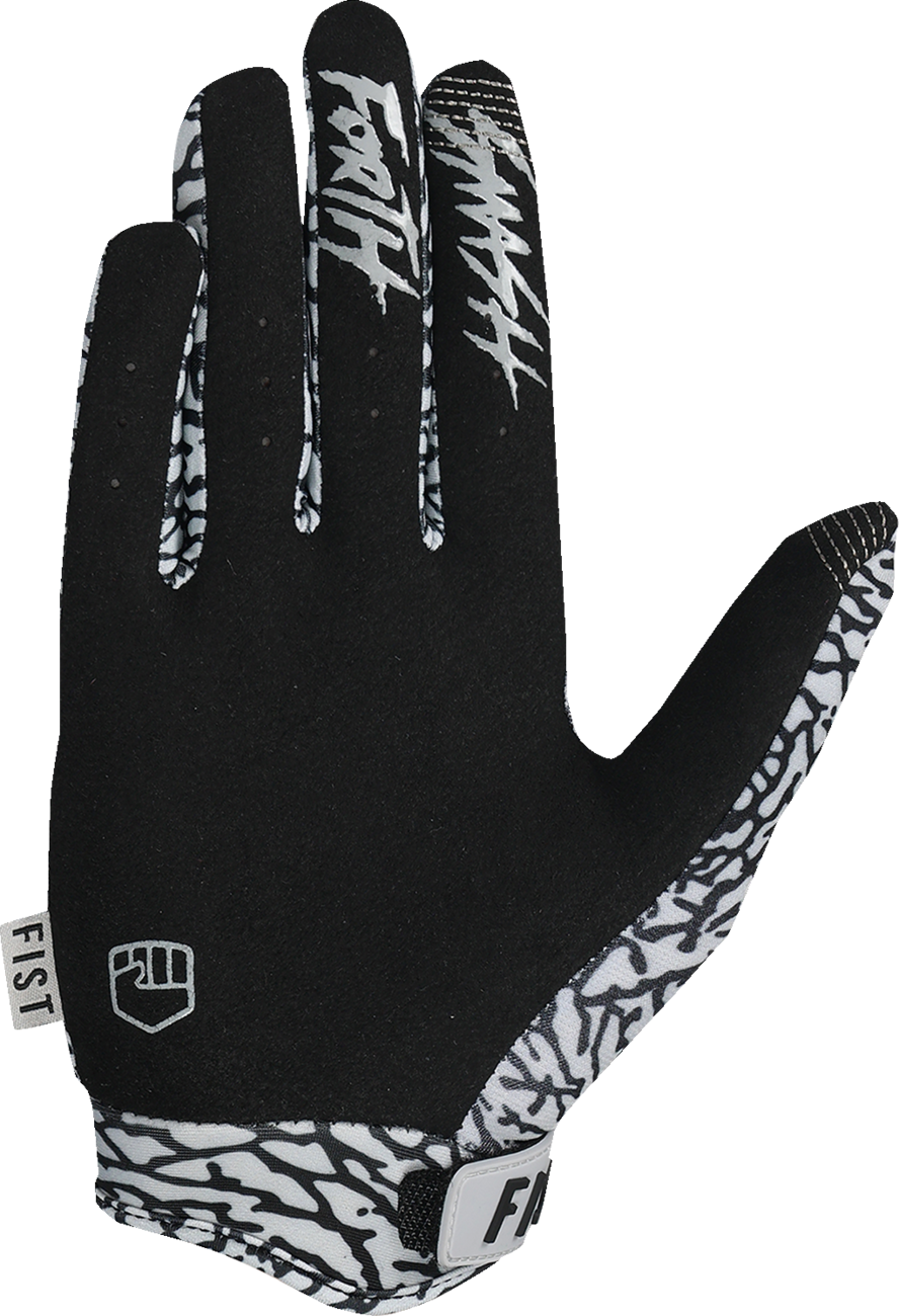 Medium FIST Handwear Strapped Elephant Gloves with adjustable straps, durable fabric, and elephant print design.