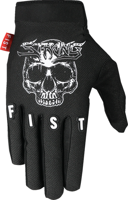 FIST HANDWEAR Strapped Jackson Strong Red Label XL gloves with red straps and durable black leather material.