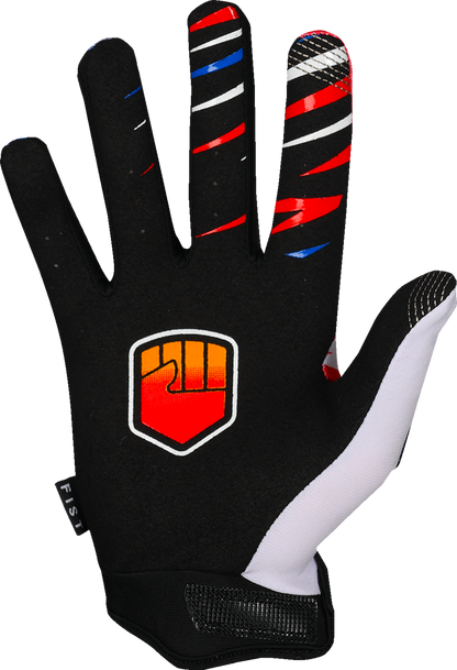 Red FIST Handwear Strapped 90's gloves, showing the vintage design and adjustable strap for a snug fit.