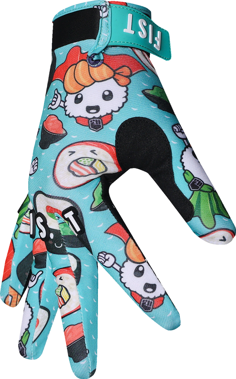 FIST HANDWEAR Strapped Saya Sakakibara Red Label Sushi Power Gloves in 2XS, featuring red color, straps, and padded design.