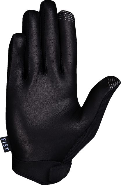 FIST HANDWEAR Moto Hybrid Leather Gloves in black, medium size, featuring durable leather construction and adjustable wrist strap.