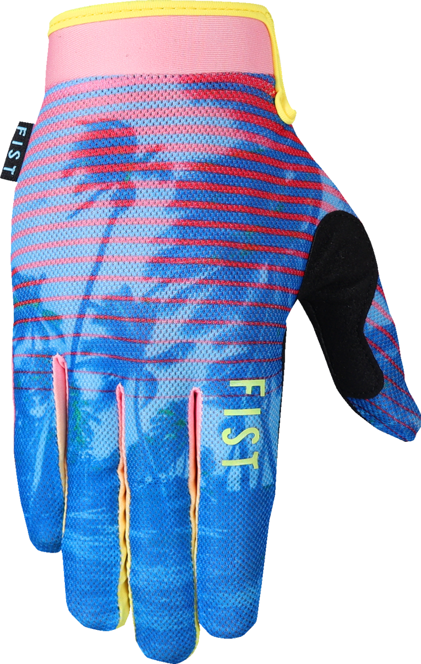 FIST HANDWEAR Breezer Tropical Breeze gloves in 2XS with colorful tropical pattern and breathable fabric for active wear.