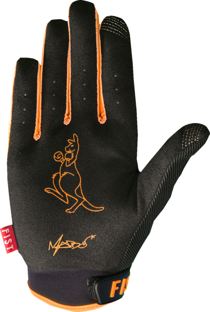 FIST HANDWEAR Strapped Robbie Maddison Red Label High Lighter Gloves in small size, featuring red and black design with strap closure.