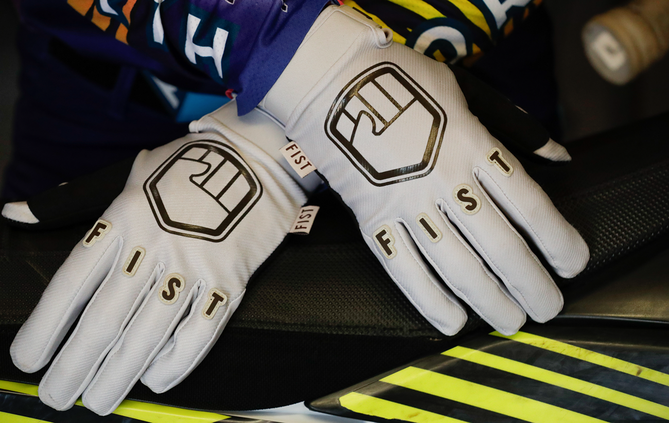FIST Handwear Panda Strapped Stocker Gloves in medium size, black and white design with adjustable strap for a secure fit.