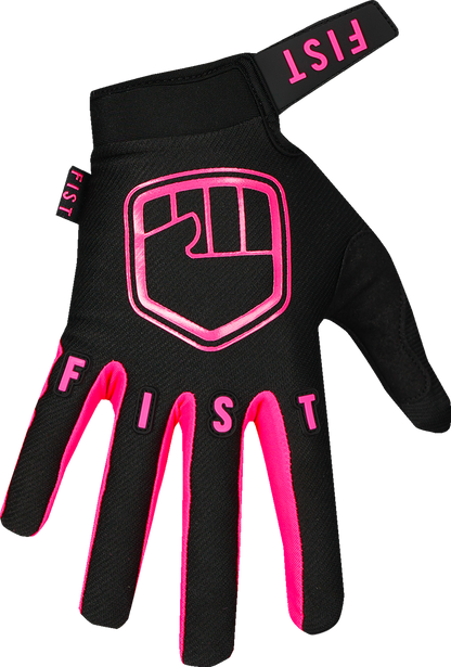 FIST HANDWEAR Strapped Stocker Gloves in fluoro pink, size XS, featuring a snug fit and strap design for added support and style.