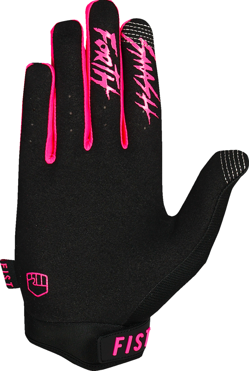 FIST HANDWEAR Strapped Stocker Gloves in fluoro pink, 2XL, showing their breathable fabric and secure strap design.
