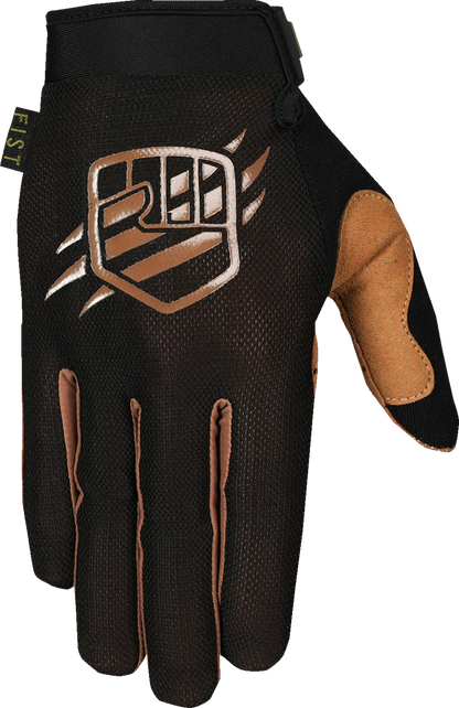 FIST Handwear Breezer Gloves 2XL in black and tan with mesh upper and perforated palm for breathability and comfort.