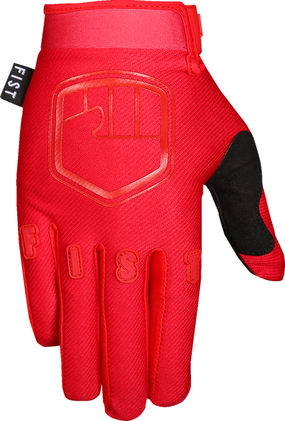 Red FIST HANDWEAR Strapped Stocker Gloves in size 2XL, featuring durable straps and padded palms for grip and protection.