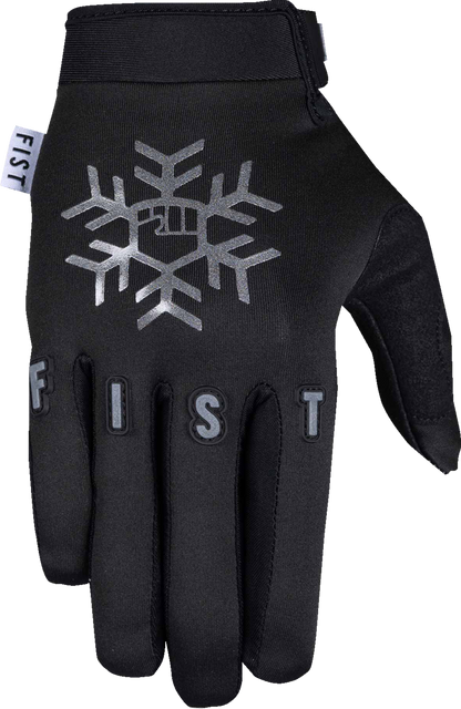 FIST HANDWEAR Snowflake Frosty Gloves in large, wind-resistant outdoor gloves with Clarino® palm and silicone grip detail.