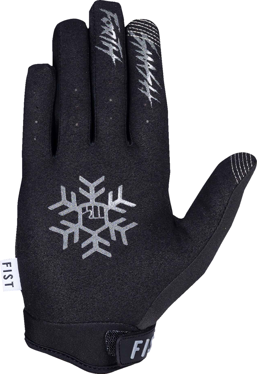FIST HANDWEAR snowflake frost outdoor gloves with wind resistance, durable Clarino® palm, and tacky silicone grip in large size.