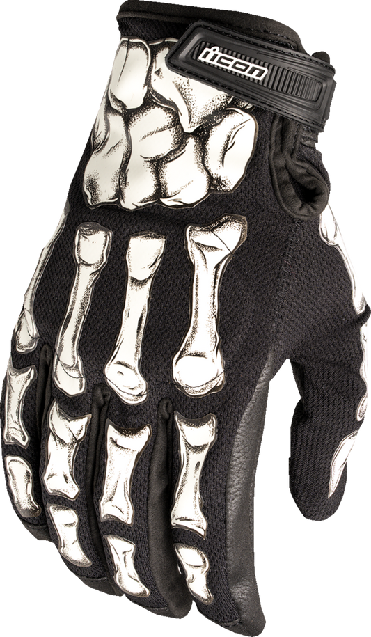 ICON Hooligan Crestfallen black motorcycle gloves in 2XL with durable synthetic chassis and enhanced comfort.