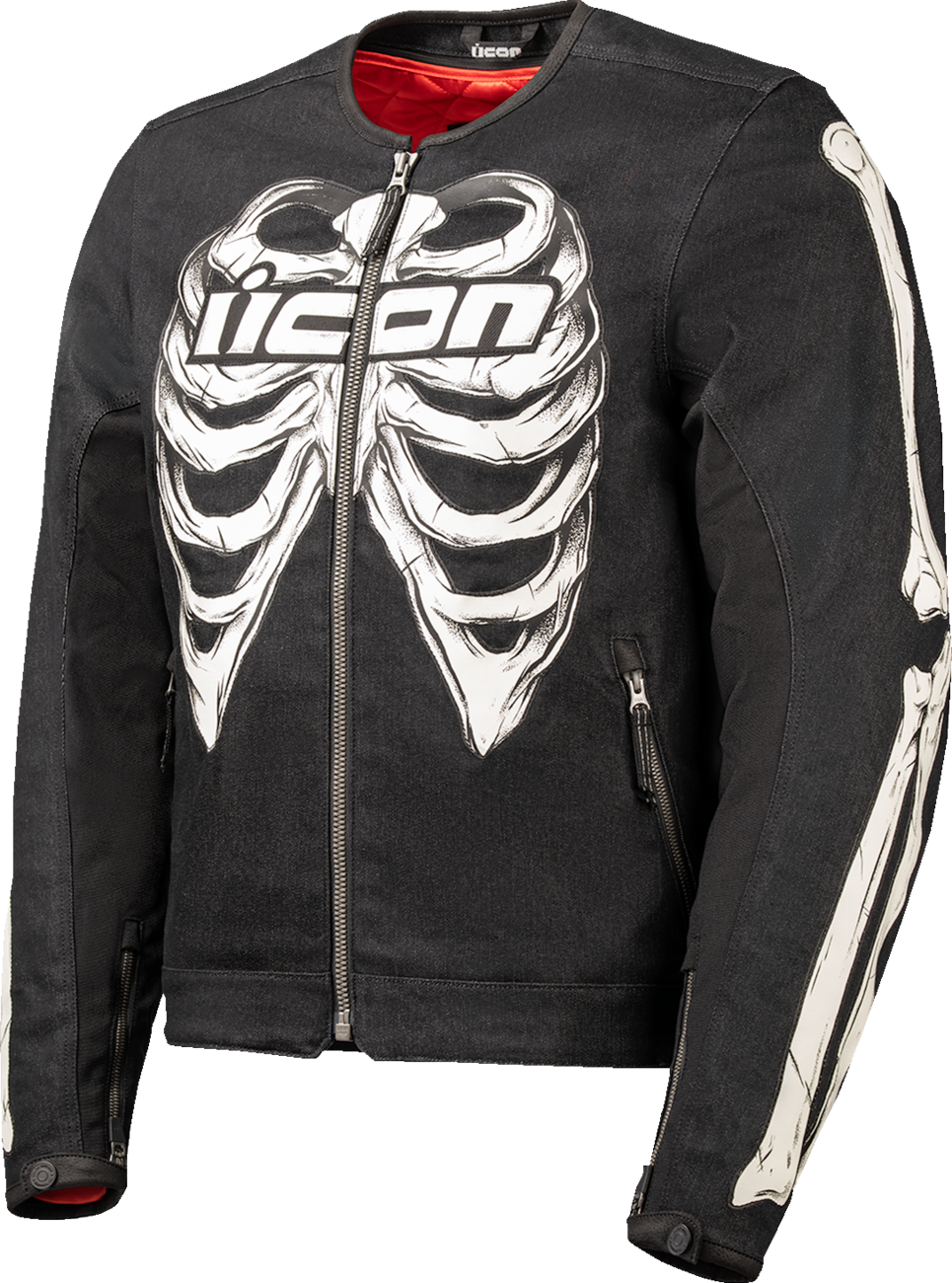Black ICON Crestfallen™ jacket in 2XL size, featuring a stylish design and brand logo, shown in the product image.