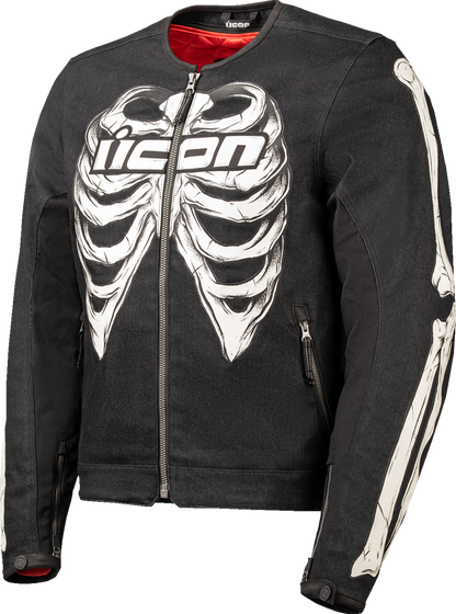 ICON Crestfallen™ Black Jacket in 3XL featuring a stylish design and durable fabric, displayed on a model.
