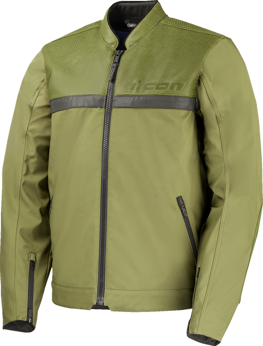 ICON Midhawk™ jacket in 3XL with AirFly™ mesh panel and removable insulated liner, showcasing its stylish design and functional features.