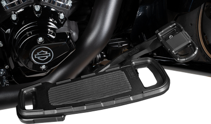 Black DRAG SPECIALTIES adjustable motorcycle brake pedal with textured surface for enhanced grip and control.