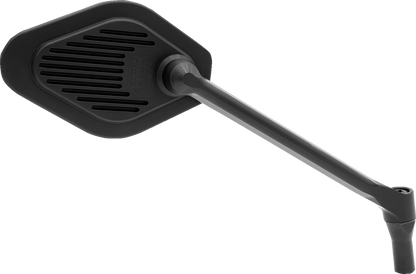 Drag Specialties M03-11-R adjustable diamond black motorcycle long stem mirror showing its sleek design and mounting hardware.