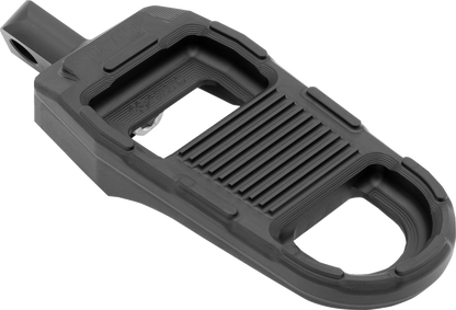 Black DRAG SPECIALTIES adjustable motorcycle foot pegs with mounting hardware, designed for rider comfort and customization.