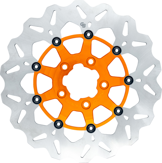 GBRAKES Rear Brake Rotor GBDU027 with Orange Finish for Enhanced Performance