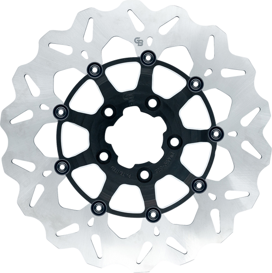 GBRAKES Wave® Front Brake Rotor - 13-Inch Machined Black GBDU010
