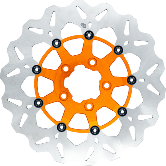 GBRAKES Front Brake Rotor - Orange GBDU020 with High-Carbon Steel Construction