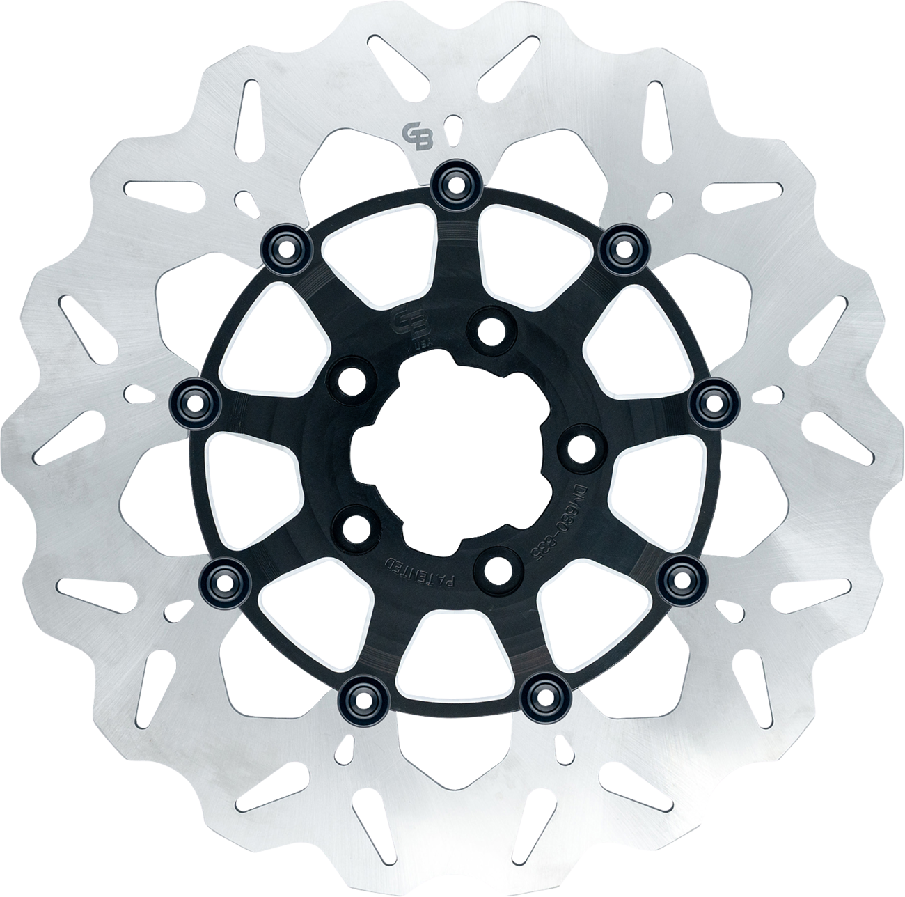 GBRAKES Wave® Front Brake Rotor GBDU012 - Machined Black, High-Performance Oversize Design