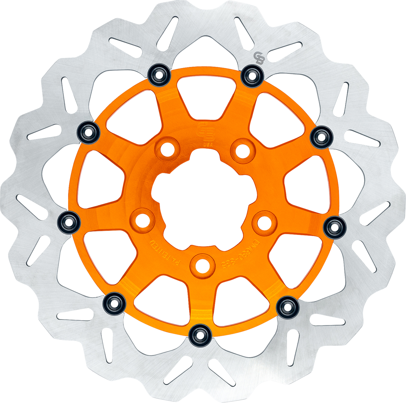 GBRAKES Wave® Front Brake Rotor 13-Inch with Orange Finish - Part GBDU033