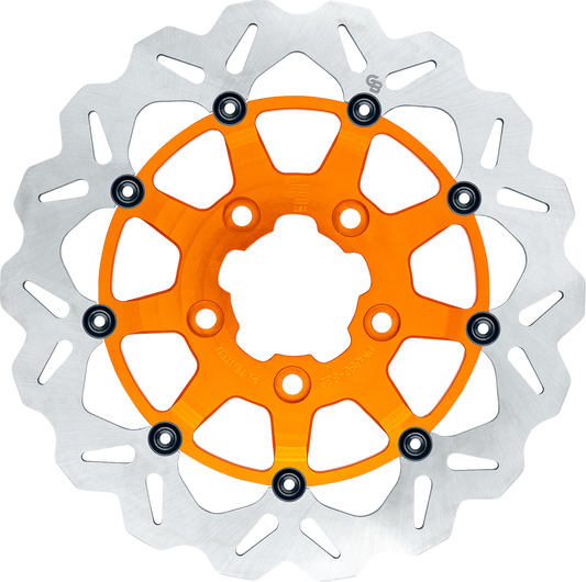 GBRAKES Wave® Front Brake Rotor 13-Inch with Orange Finish - Part GBDU033