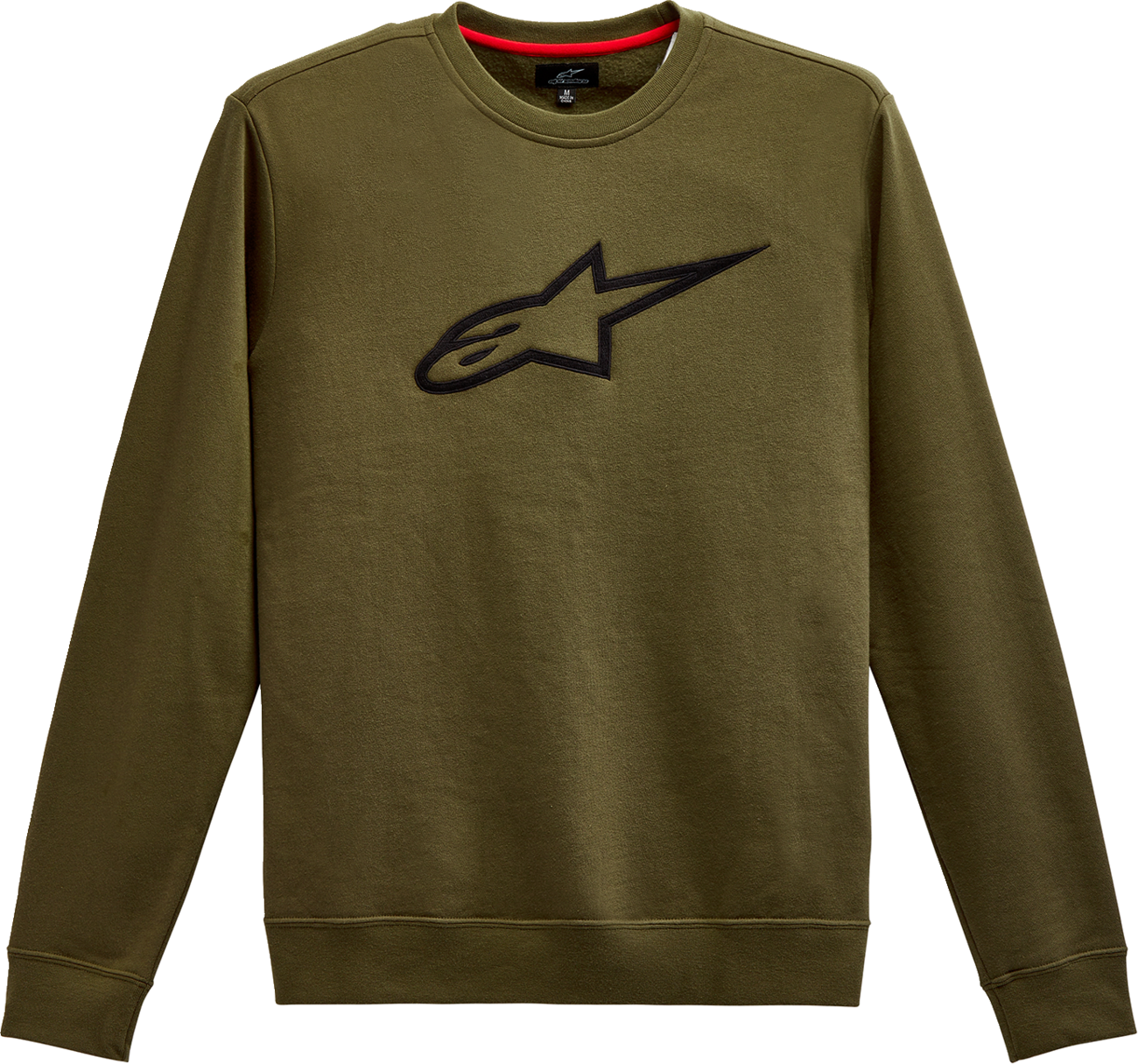 Alpinestars Ageless Crew Fleece in military black, large size, casual protective gear with a comfortable crew neck design.