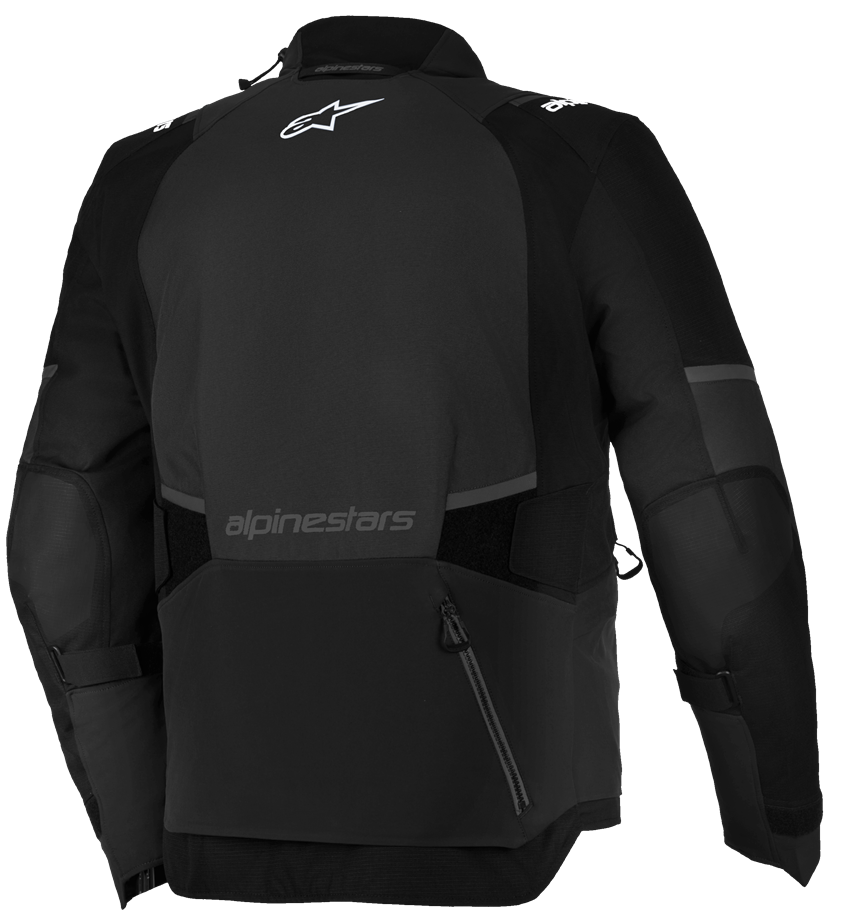Alpinestars Andes v4 Drystar® adventure and commuting motorcycle jacket in black, 2XL size, with protective armor and waterproof design.