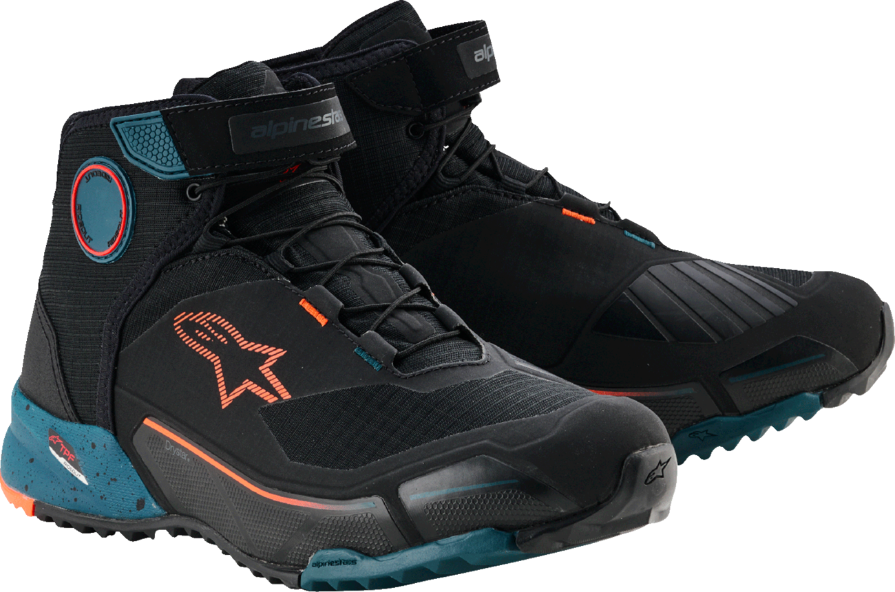 ALPINESTARS, Alpinestars CR-X Drystar® Shoes US 11.5 – Black, Petrol, and Orange by Alpinestars Part 2611820-1649-11.5