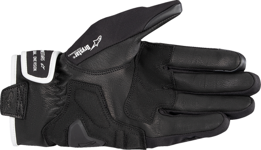 Alpinestars Moblast WP gloves in black and off-white, size XL, with protective knuckles and adjustable wrist closures.