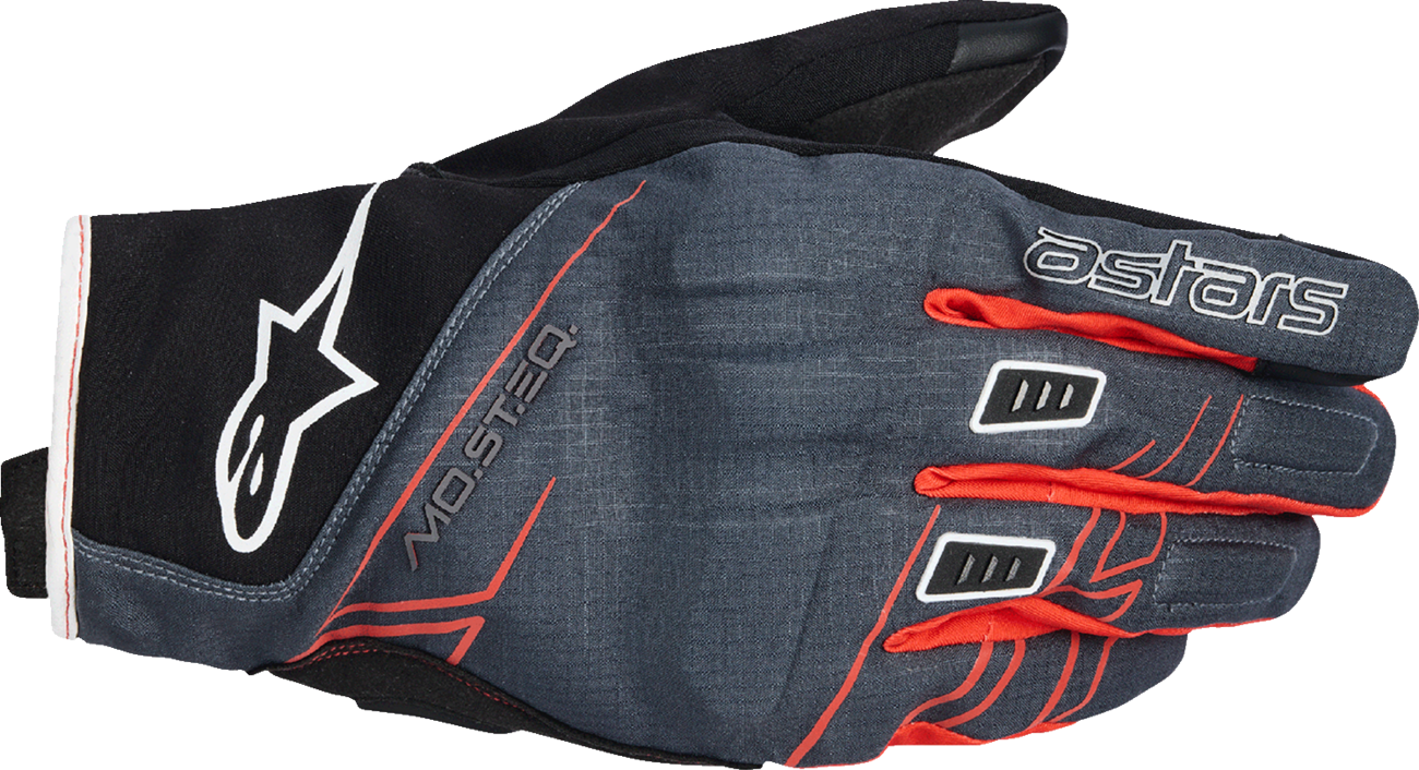 Alpinestars Moblast WP gloves in black, anthracite, and orange, 2XL, showing waterproof cycling gloves with protective features.
