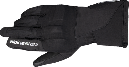 Alpinestars Stella WT-1 Drystar women's insulated motorcycle gloves in black, medium size, with reinforced knuckles and textured grips.