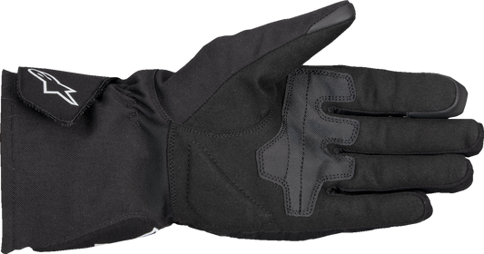 Alpinestars Stella WT-1 Drystar Women's insulated motorcycle gloves in black, large size, with protective knuckles and textured palms.