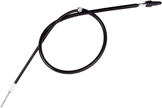 Motion Pro OEM-Grade black vinyl speedo cable 05-0106, durable motorcycle speedometer cable with secure fittings and shielding.