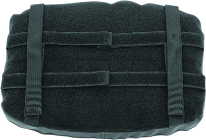 Kuryakyn removable luggage backrest pad attached to motorcycle seat, designed for XKursion and Momentum seats for comfortable riding support.