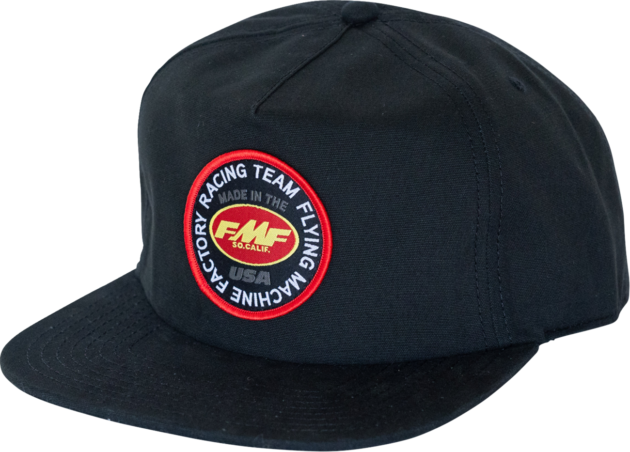 FMF Coaster Hat Black HO25196900BLK - 5 Panel Snapback with Front Patch
